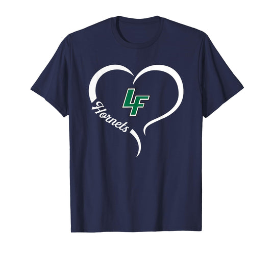 Locust Fork Hornets Logo Half Heart Slogan HS T-Shirt