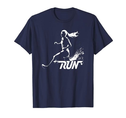 Empowering Female Runner Graphic Art Run T-Shirt