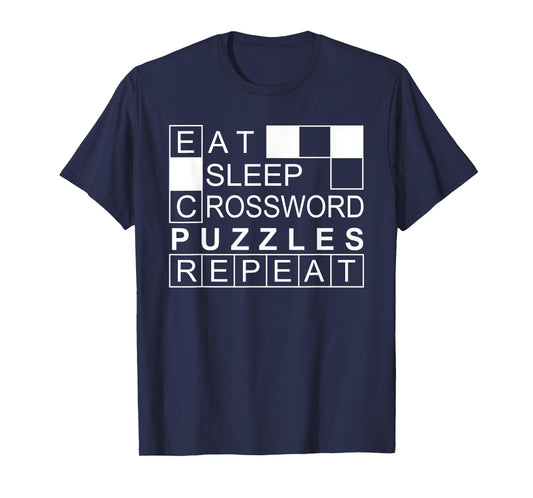 Eat Sleep Repeat Crossword Puzzles Funny Word Puzzle Lovers T-Shirt