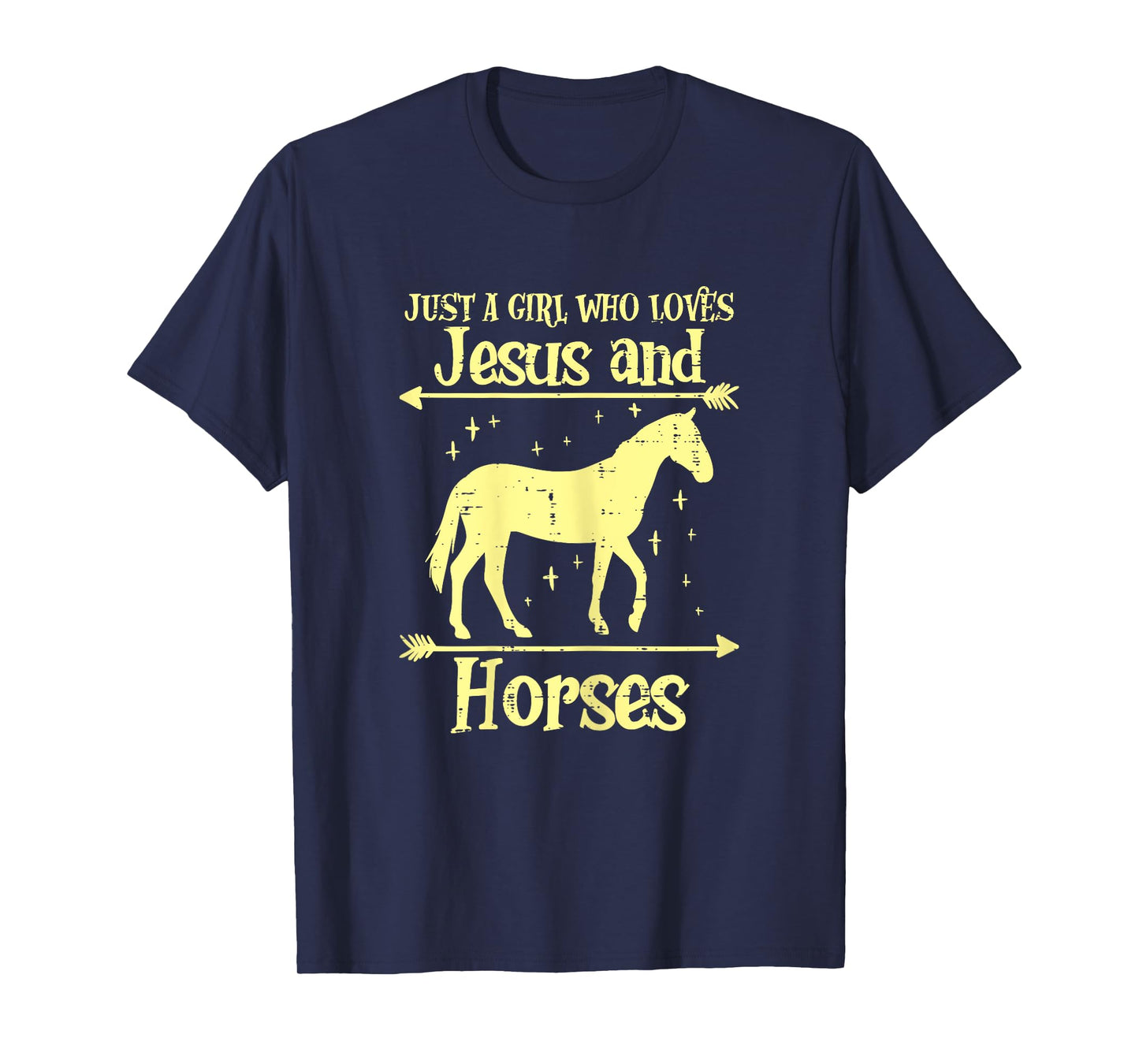 Just A Girl Who Loves Jesus And Horses Christian Girls Women T-Shirt