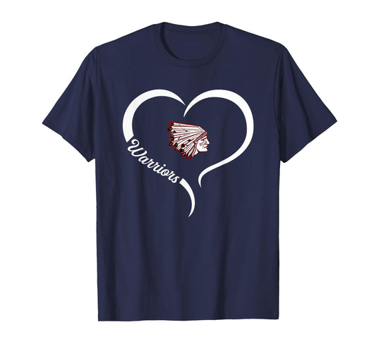 Lebanon Warriors Logo Half Heart Slogan HS T-Shirt