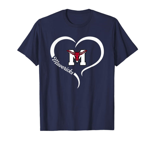 Marshall Mavericks Logo Half Heart Slogan HS T-Shirt