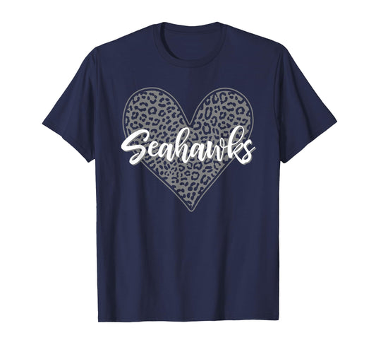 Seahawks Southside Leopard Heart Pattern HS T-Shirt