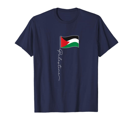 Palestine Signature Flag Pole - Patriotic Palestinian Flag T-Shirt
