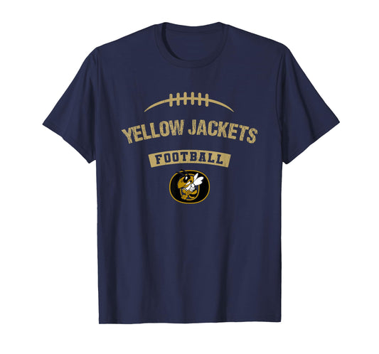 Oxford Yellow Jackets Logo Football Distressed HS T-Shirt