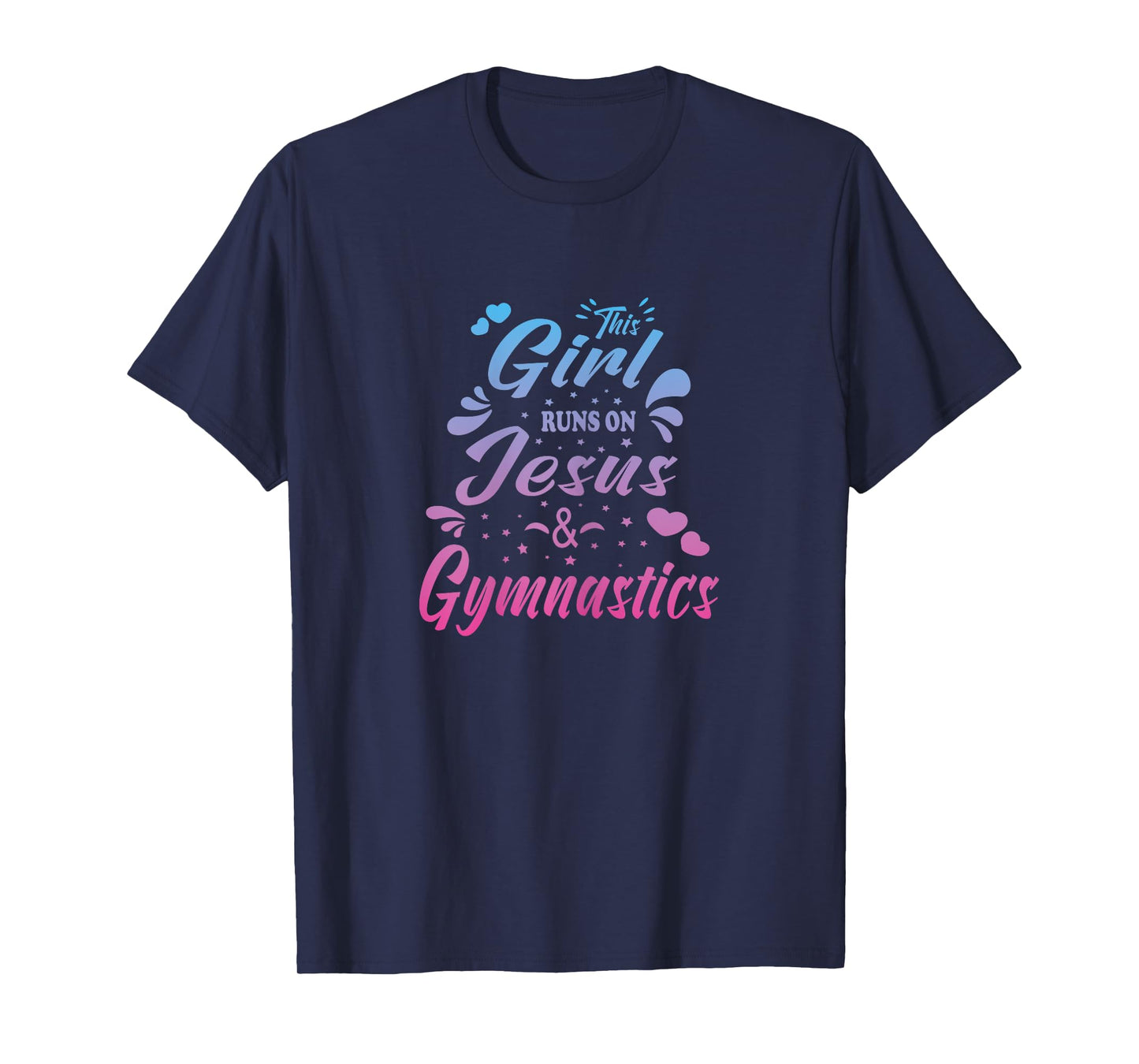 This Girl Runs On Jesus And Gymnastics Christian Women Kid T-Shirt