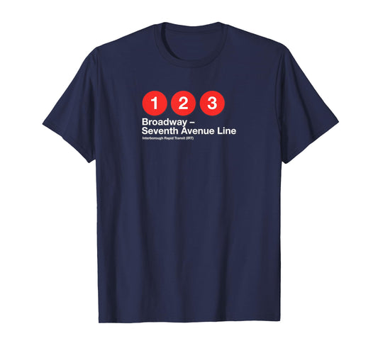 1 2 3 (IRT) Broadway-Seventh Avenue Line NYC Subway Tribute T-Shirt