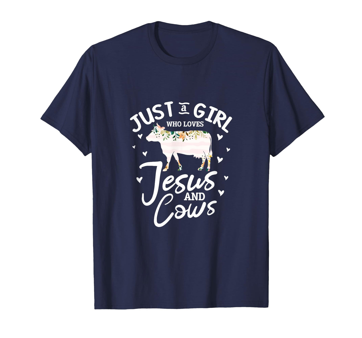 Cow Jesus Christian Just A Girl Who Loves Jesus and Cows T-Shirt