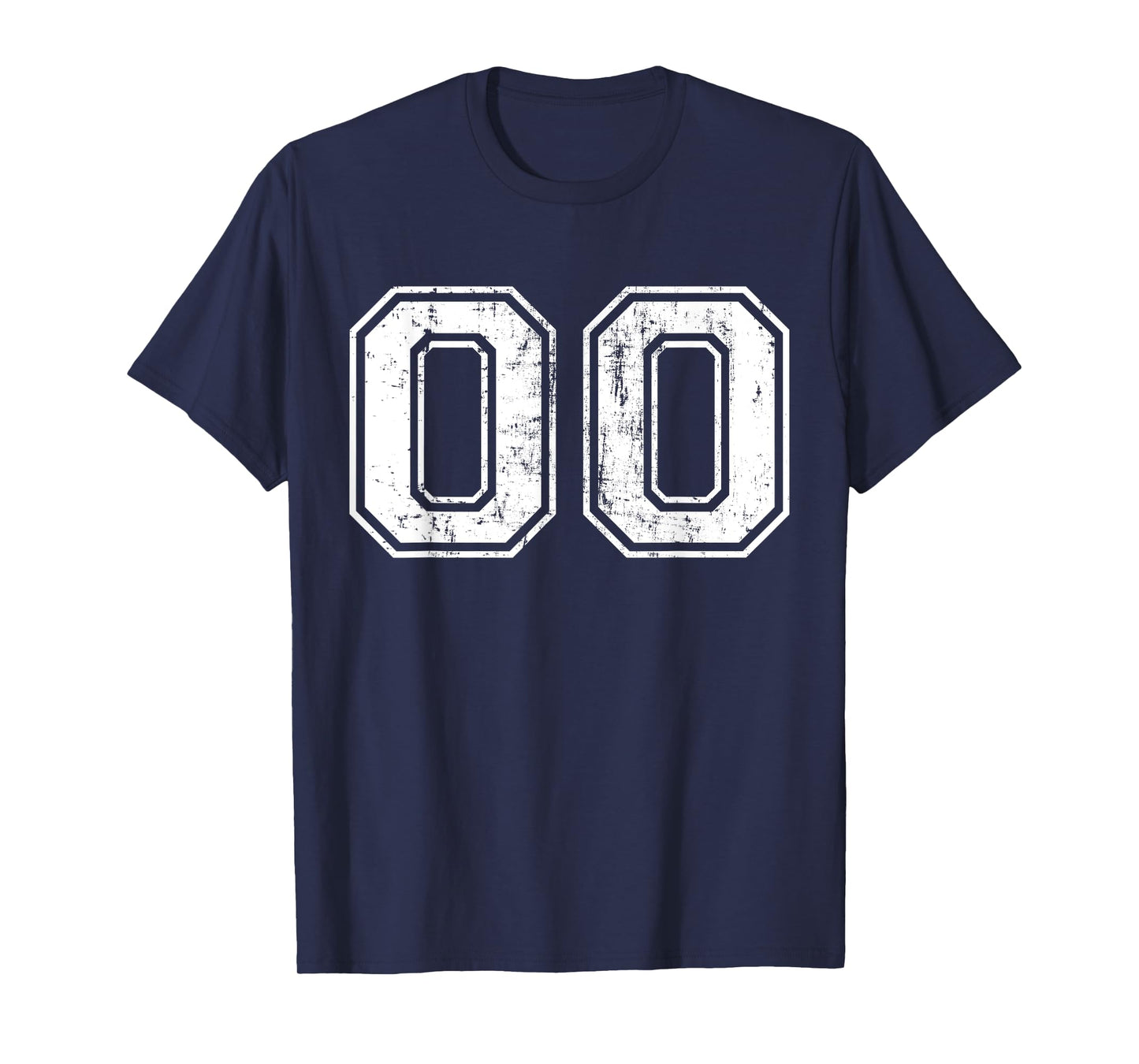 Number 00 Distressed Vintage Sports Training Practice Team T-Shirt
