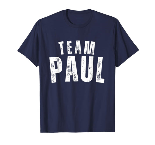 Paul Family Name Vintage Personalized Name T-Shirt for Unisex-Adults & Unisex-Kids, Black, Small, Short Sleeve