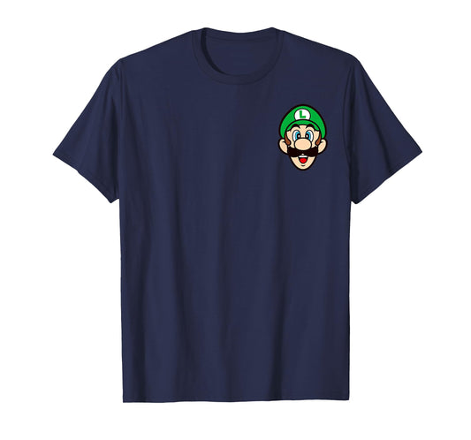 Super Mario Bros Luigi Left Chest Portrait T-Shirt