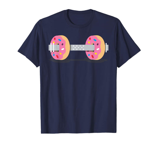 Dumbbells Donuts Weightlifting Funny Gym Workout T-Shirt