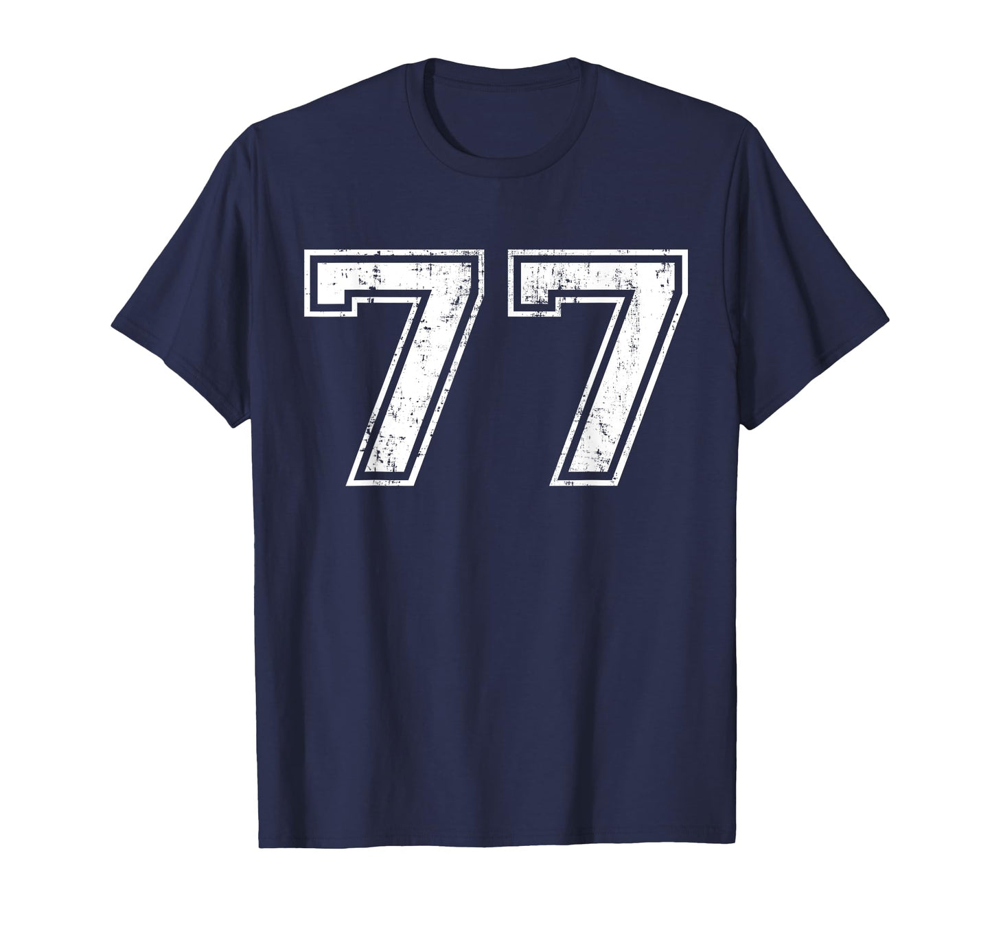 Number 77 Distressed Vintage Seventy Seven Sports Practice T-Shirt