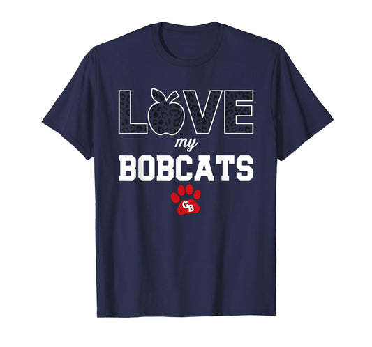 Grand Blanc Bobcats Logo Love My Team HS T-Shirt