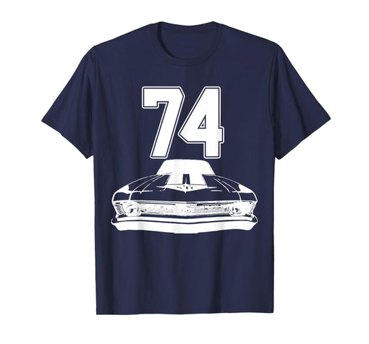1974 74 Chevys Nova 2 Classic Car Old School Muscle Car T-Shirt