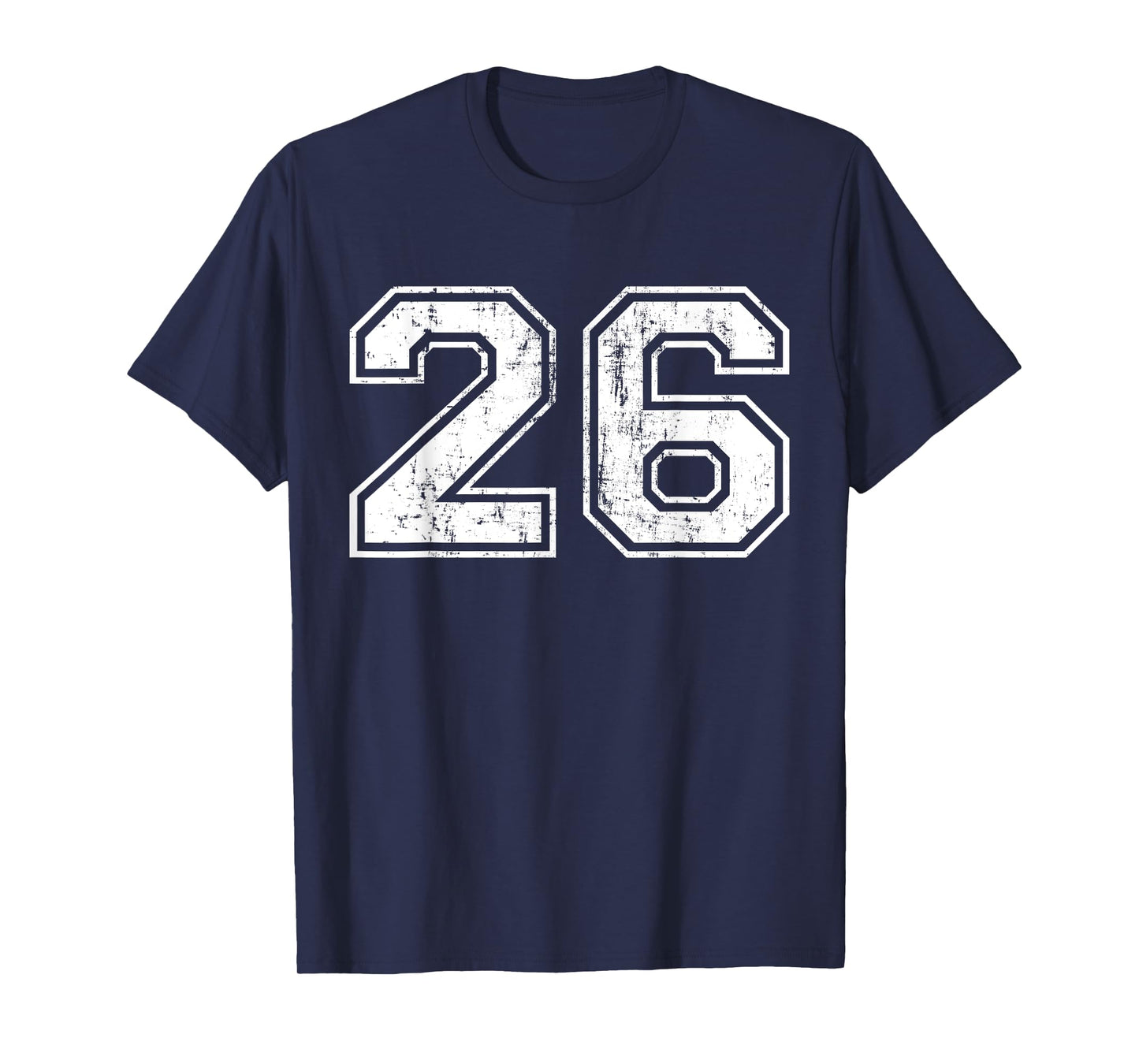 Number 26 Distressed Vintage Twenty Six Sports Team Practice T-Shirt