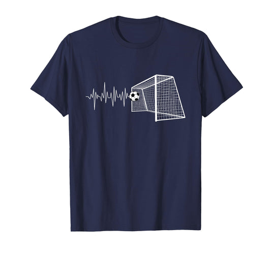 Funny Soccer Heartbeat ECG Football Goal Game Lovers Outfit T-Shirt