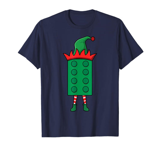 Elf Block Building Christmas Builder Brick Master Builder T-Shirt
