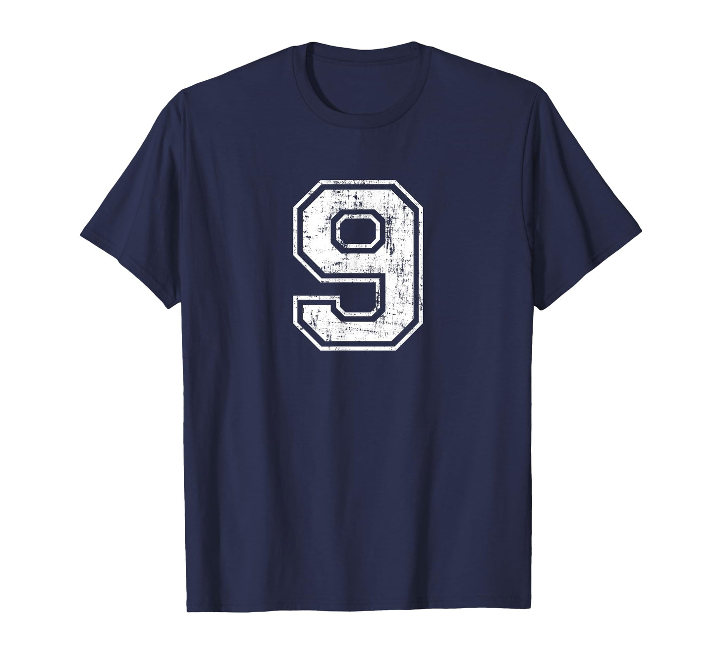 Number 9 Nine Distressed Vintage Sports Training Practice T-Shirt