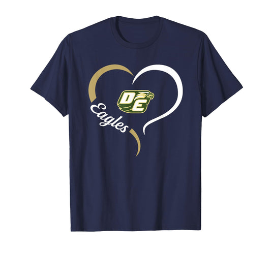 Desoto Eagles Logo Half Heart Slogan HS T-Shirt