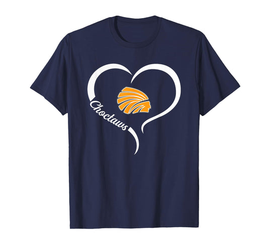 Dyer County Choctaws Logo Half Heart Slogan HS T-Shirt