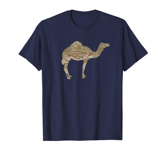 Desert Camo One-Hump Camel Lover Gift Military Camouflage T-Shirt