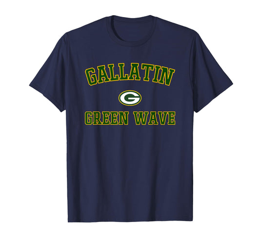 Gallatin Green Wave Logo Varsity HS T-Shirt