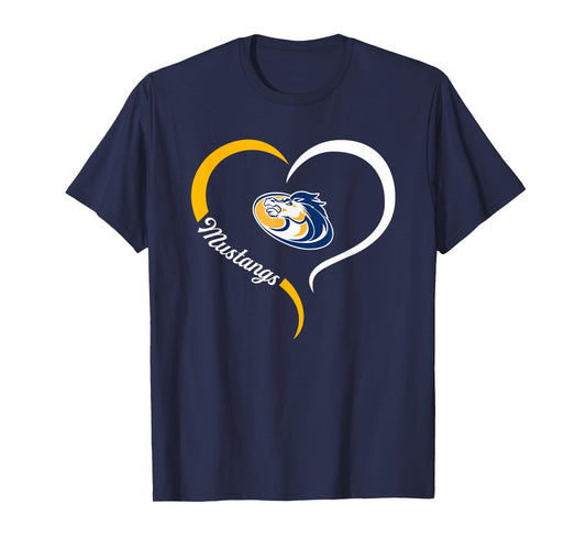 Sahuarita Mustangs Logo Half Heart Slogan HS T-Shirt