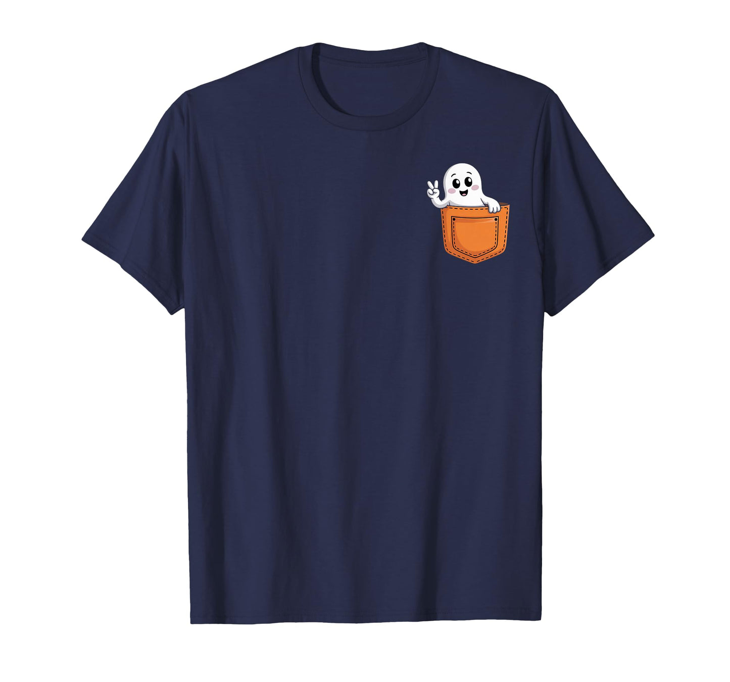 Halloween Ghost Spooky Season Costume Pocket Men Women Kids T-Shirt