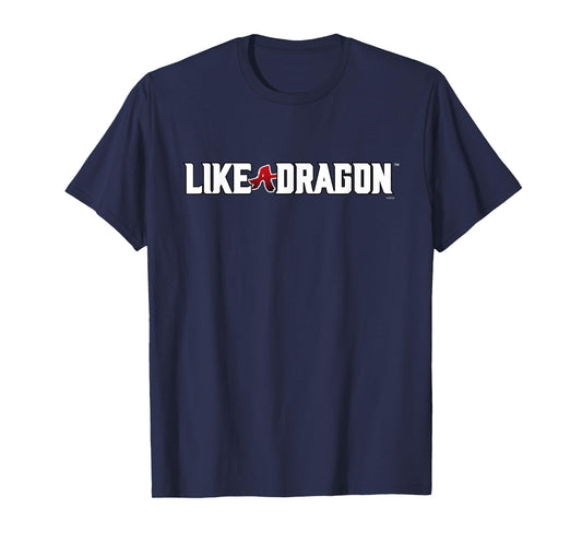 SEGA Like a Dragon & Yakuza White Logo T-Shirt - Unisex Adults, Black, Small, Short Sleeve, Crew Neck, Polyester, Stretchable, Modern Classic, Dragon Letter Print