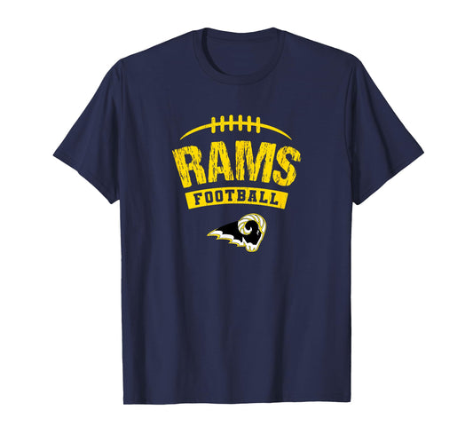 Southeast Polk Rams Logo Football Distressed HS T-Shirt