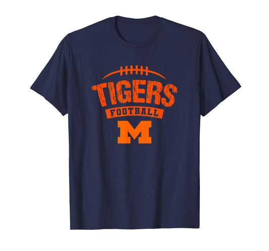 Massillon Tigers Logo Football Distressed HS T-Shirt