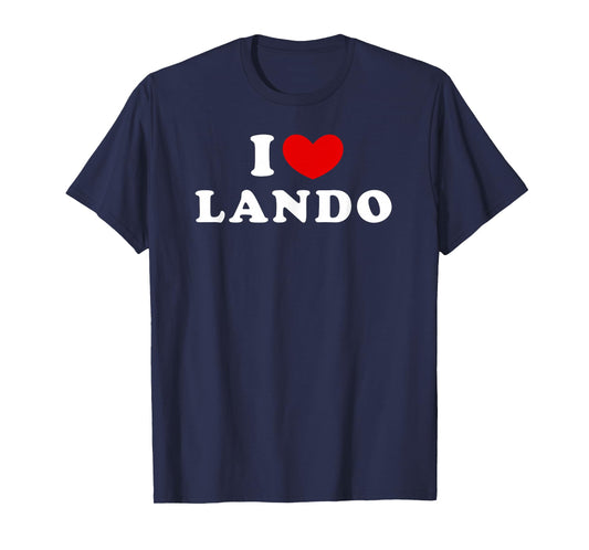 I Love Lando, I Heart Lando T-Shirt, Small, Black