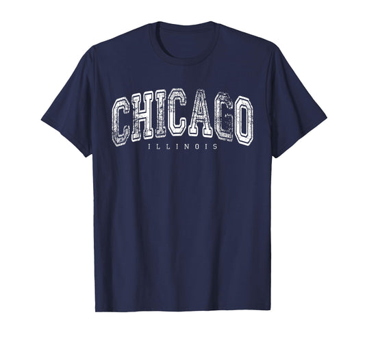 Chicago Illinois Vintage Retro US City State Travel T-Shirt