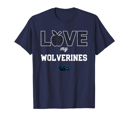 Woodland Hills Wolverines Logo Love My Team HS T-Shirt