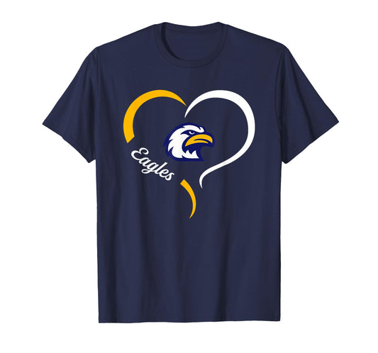 Liberty North Eagles Logo Half Heart Slogan HS T-Shirt