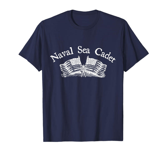 Naval Sea Cadet NSCC Minimal Art American Flag Vintage T-Shirt