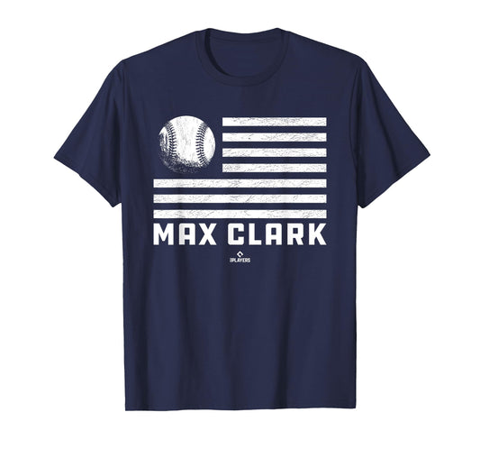 Flag Stripes Max Clark Prospect Baseball Fan Gear T-Shirt