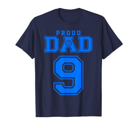 Proud Volleyball Dad Number 9 B T-Shirt