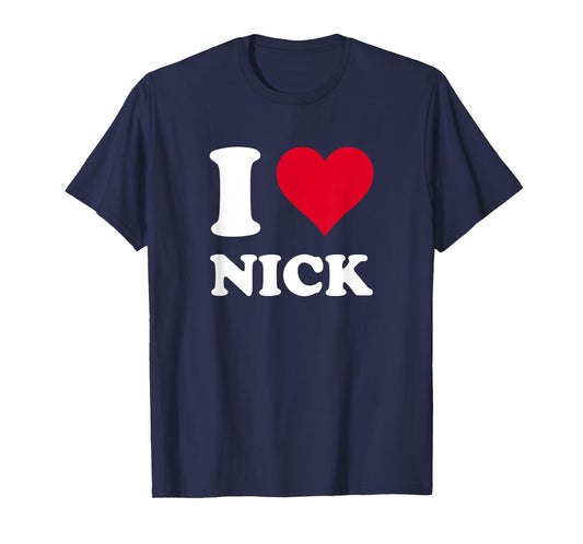 Red Heart I Love Nick T-Shirt
