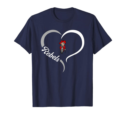 Highland Rebels Logo Half Heart Slogan HS T-Shirt