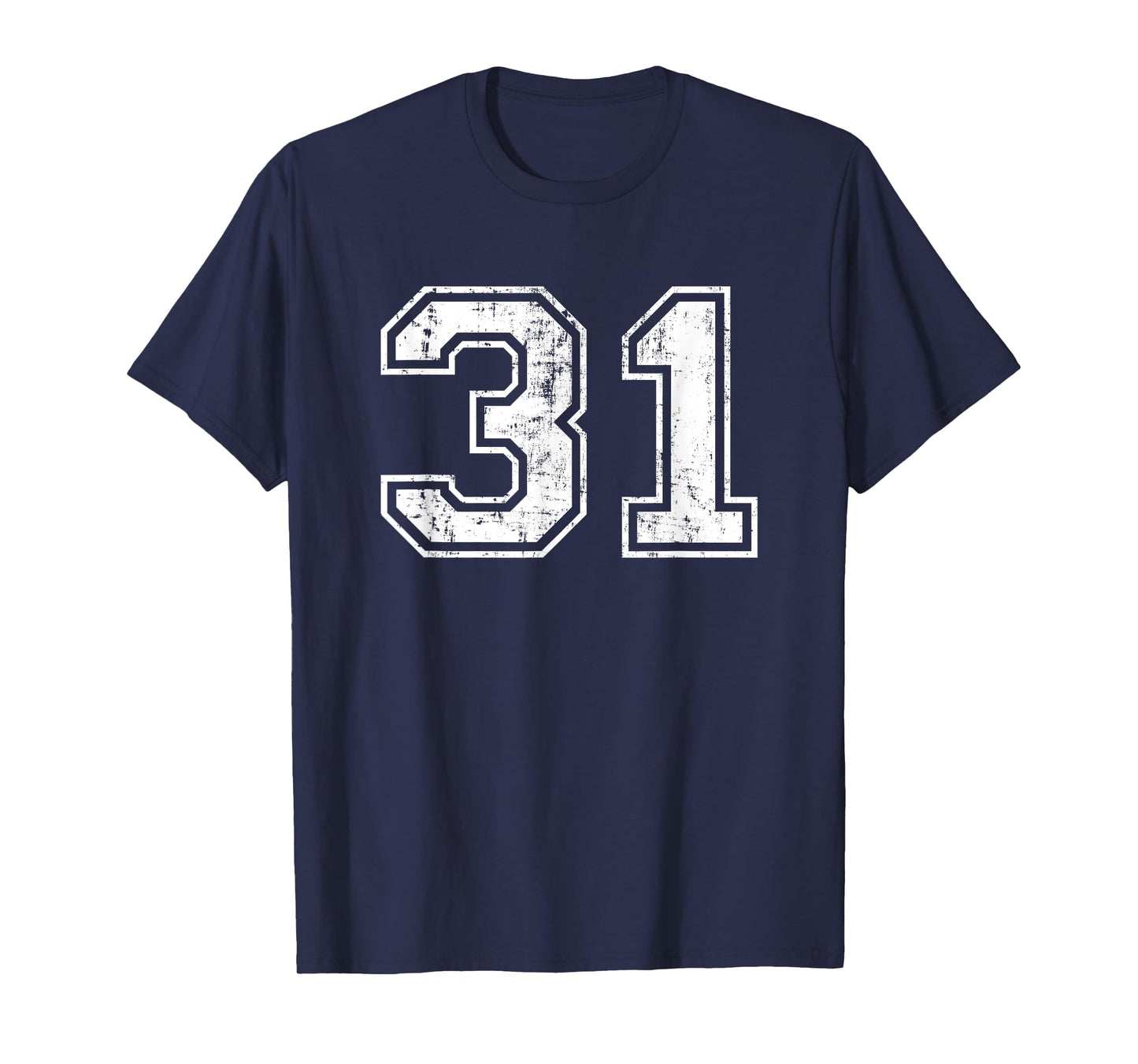Number 31 Distressed Vintage Thirty One Sports Team Practice T-Shirt