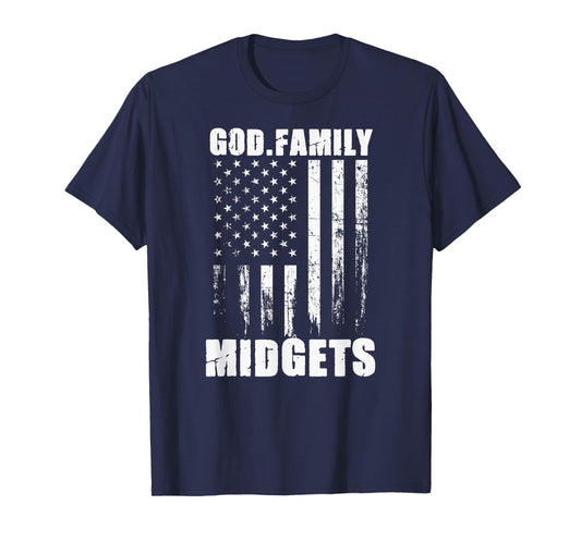 Putnam County Midgets God. Family. Vintage USA Flag T-Shirt