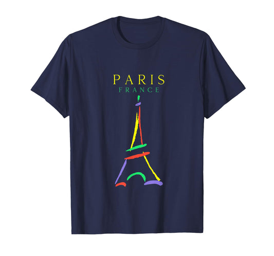 Paris France Eiffel Tower Art 90s Style T-Shirt