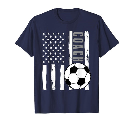 USA Flag Soccer Coach Funny Soccer Trainer American Outfit T-Shirt