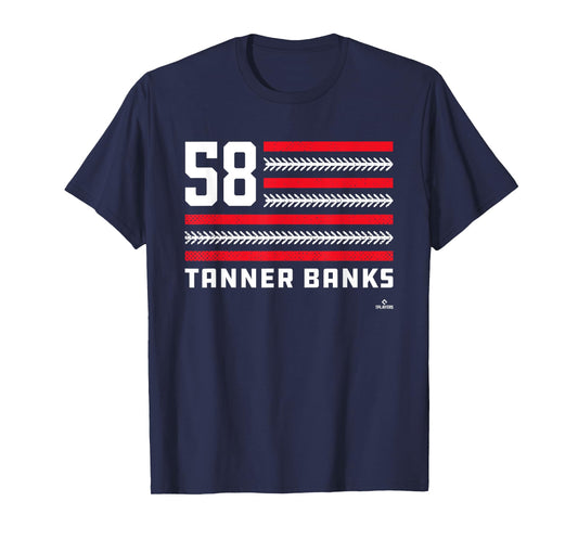 Flag Stripes Tanner Banks Philadelphia Baseball MLBPA T-Shirt