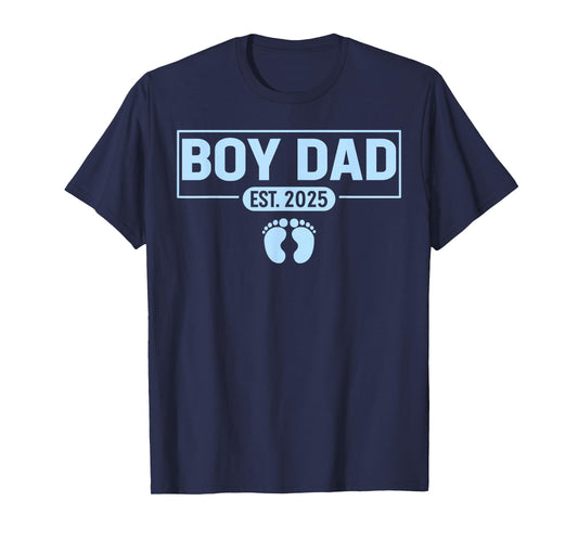 Men boy Dad Est 2025 Newborn Daddy Father baby boy son T-Shirt