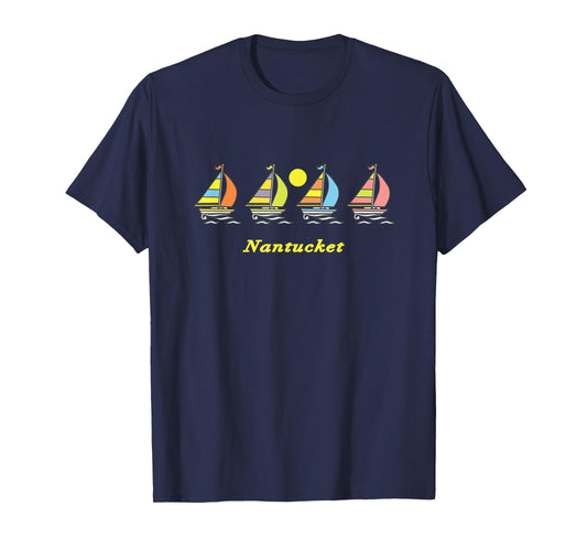 Nantucket Sailboats Vintage Graphic T-Shirt