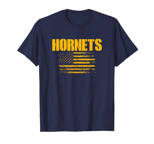 Yulee Hornets USA Flag Pride T-Shirt
