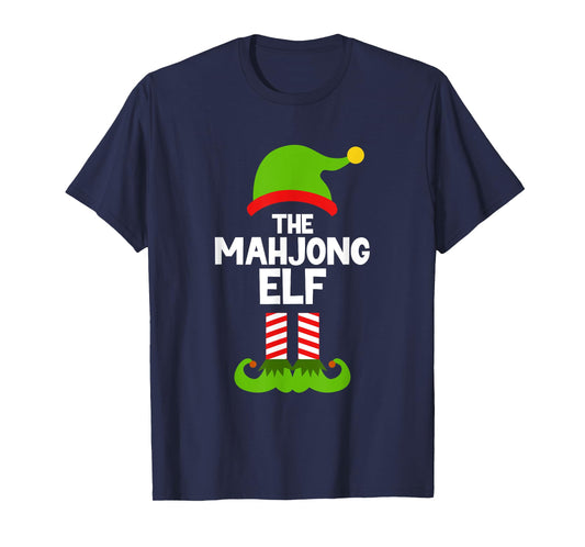 Funny The Mahjong Elf Christmas Family Party Pajama T-Shirt